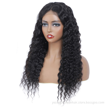 4X4 Swiss Lace Front Human Hair Wig Wet And Wavy 26 28 30 Inch Brazilian Water Wave Hair Lace Front Closure Wigs Ready To Ship